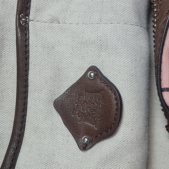 Y2K Vintage Juicy Couture Pink Monogram Brown Leather Duffle Bag Train Case Set - Picture 15 of 16